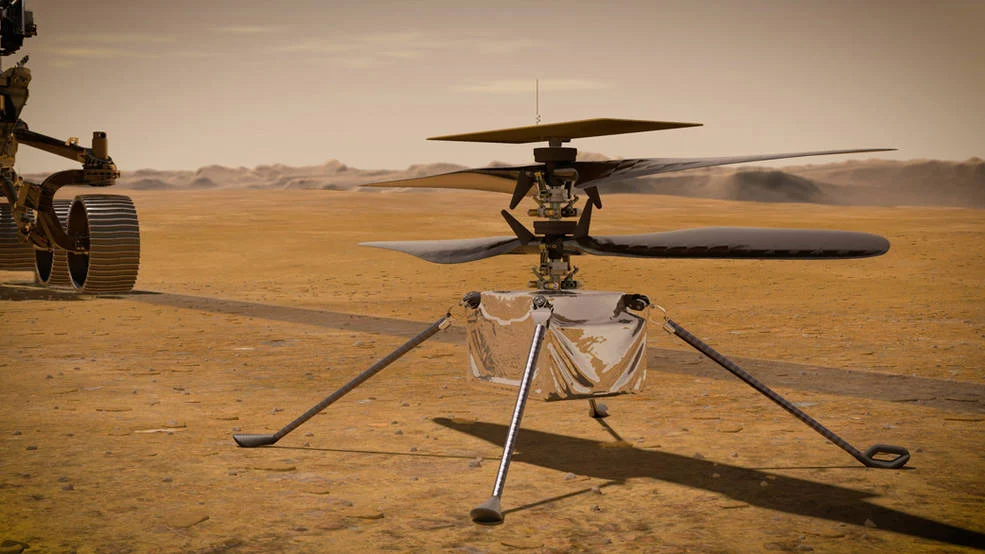 Марсианский вертолет Ingenuity Mars Helicopter способен производить подзарядку собственных батарей прямо в воздухе