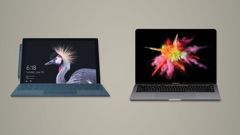 Microsoft Surface Pro (2017) против Apple MacBook Pro